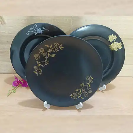 Exclusive Black beauty dinner plate and half plate